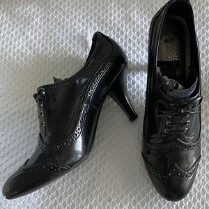 Franco Sarto Black Patent Spectator Heels | Women's 8.5